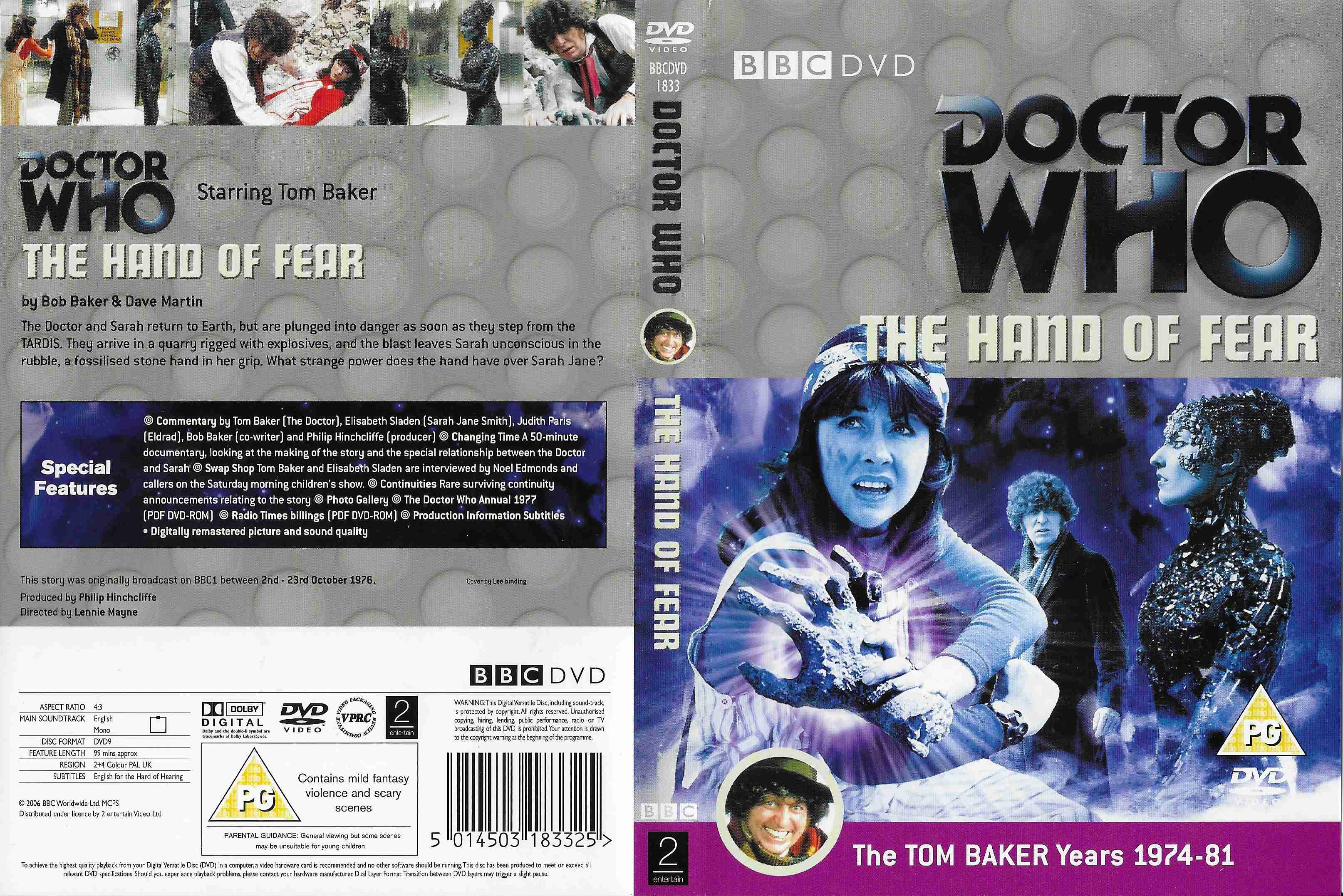 Picture of BBCDVD 1833 Doctor Who - The hand of fear by artist Bob Baker / Dave Martin from the BBC records and Tapes library